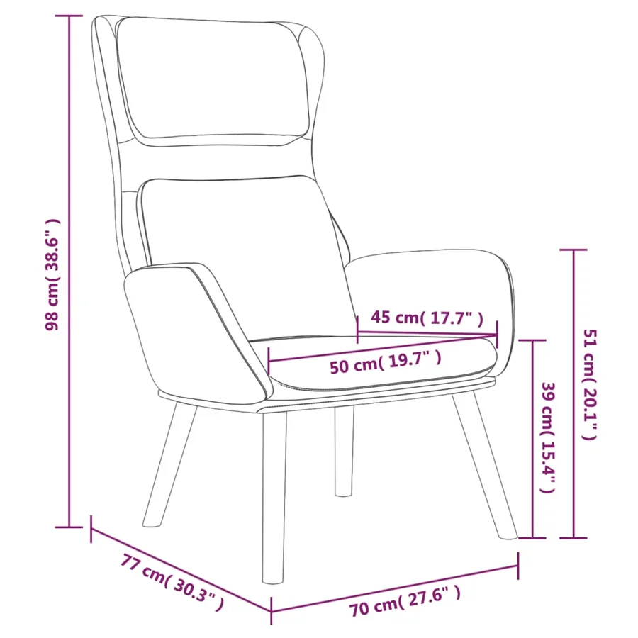 Chaise de relaxation avec tabouret Blanc crème Velours - 7