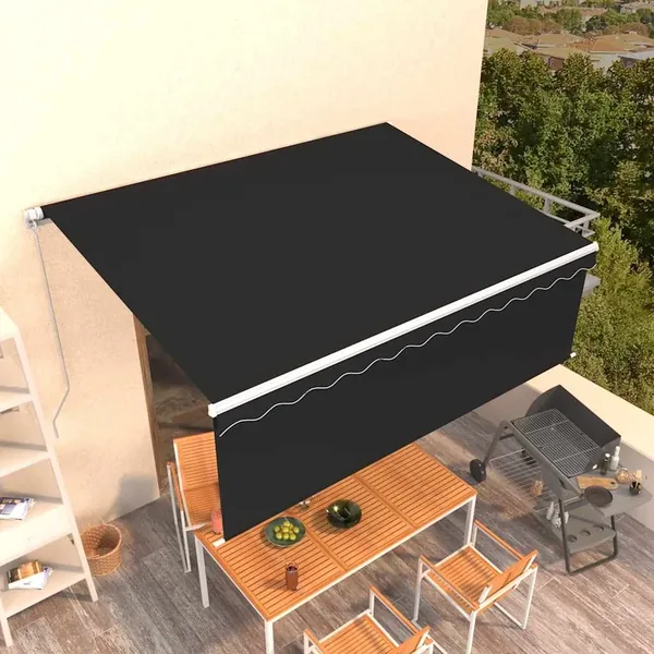 Auvent manuel rétractable avec store 4,5x3 m Anthracite