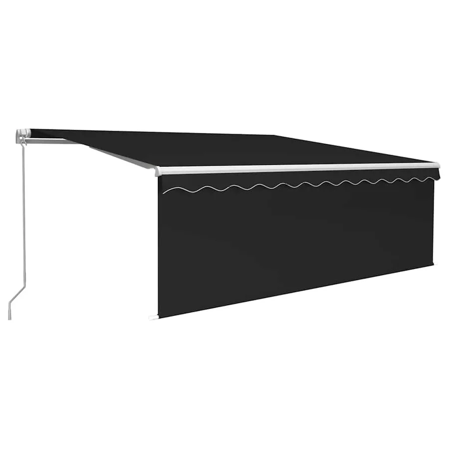 Auvent manuel rétractable avec store 4,5x3 m Anthracite - 2