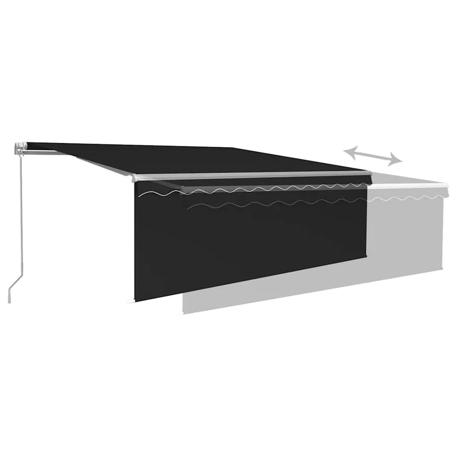 Auvent manuel rétractable avec store 4,5x3 m Anthracite - 4