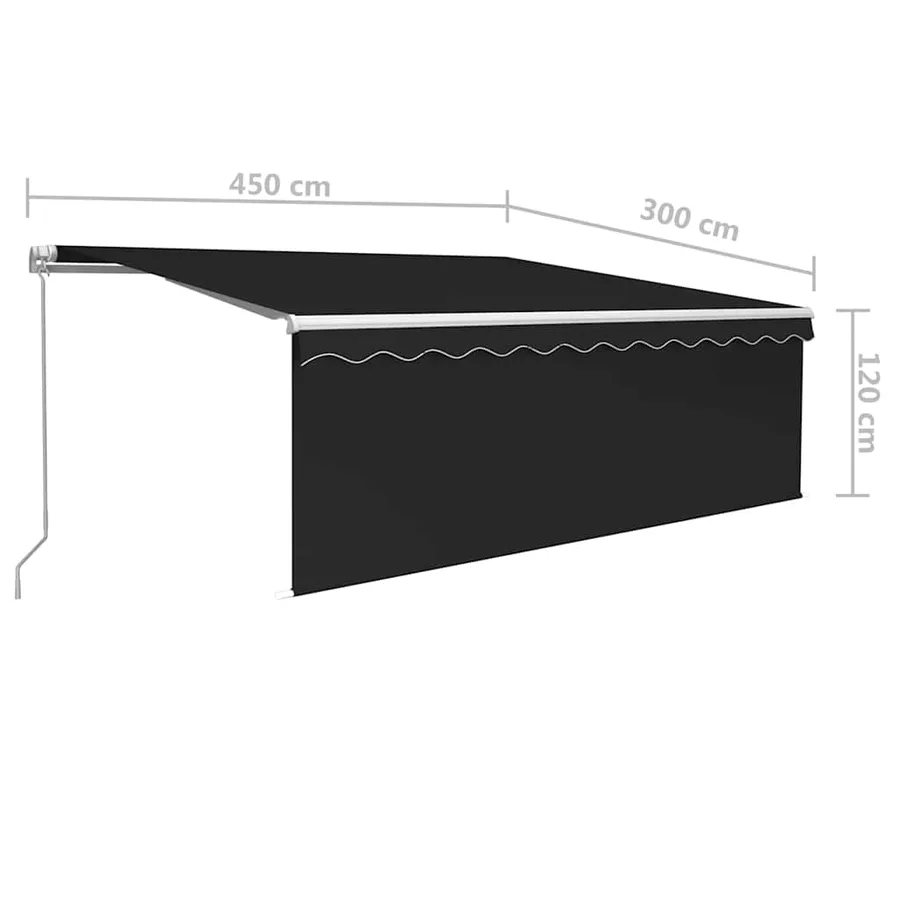 Auvent manuel rétractable avec store 4,5x3 m Anthracite - 7