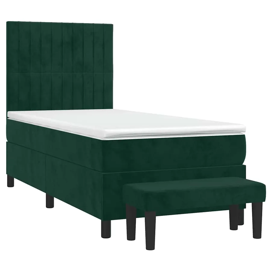Sommier à lattes de lit avec matelas Vert foncé 90x200 cm - 3