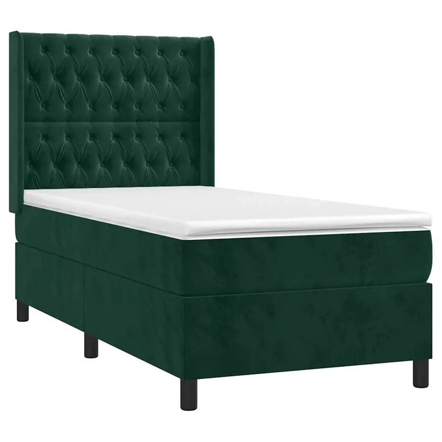 Sommier à lattes de lit et matelas Vert foncé 80x200 cm Velours - 3