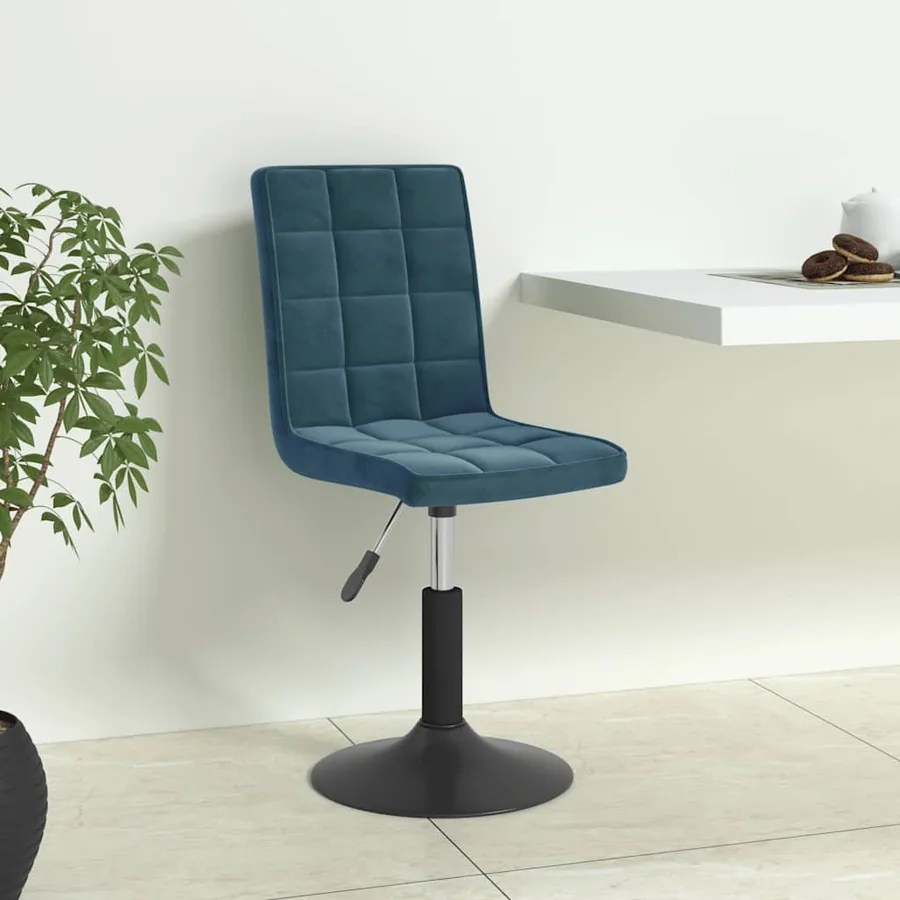 Chaises pivotantes à manger lot de 4 bleu velours