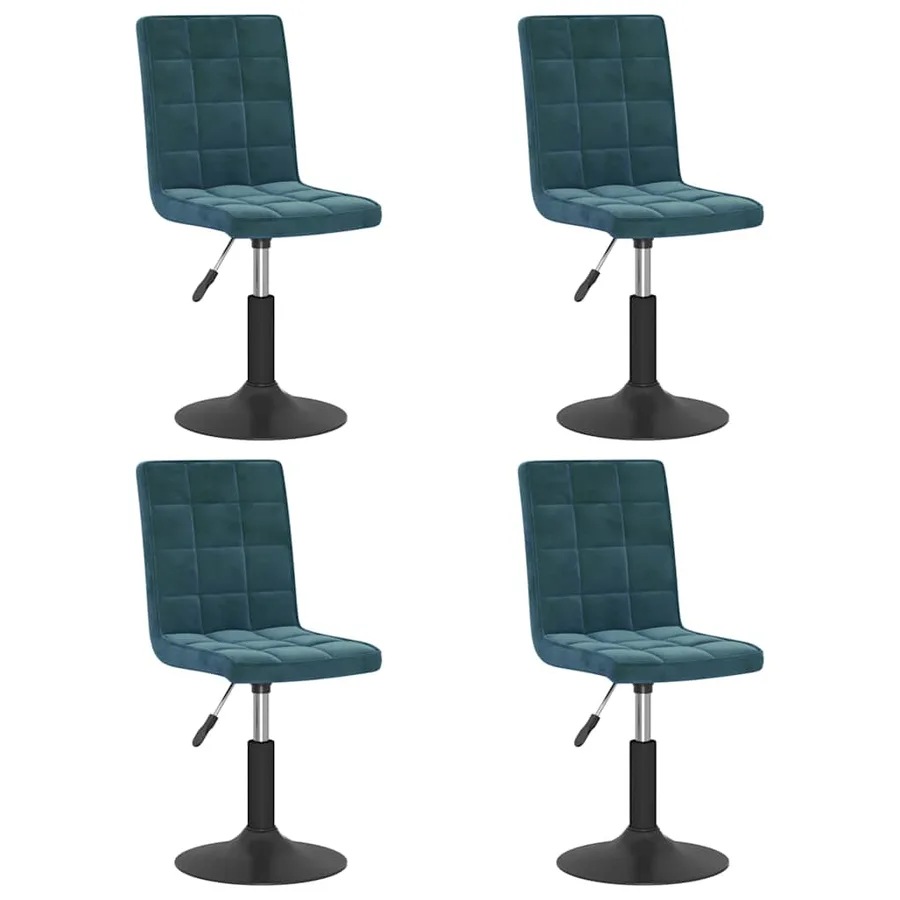 Chaises pivotantes à manger lot de 4 bleu velours - 2