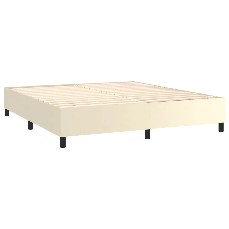 Sommier à lattes de lit avec matelas et LED Crème 160x200 cm - 5