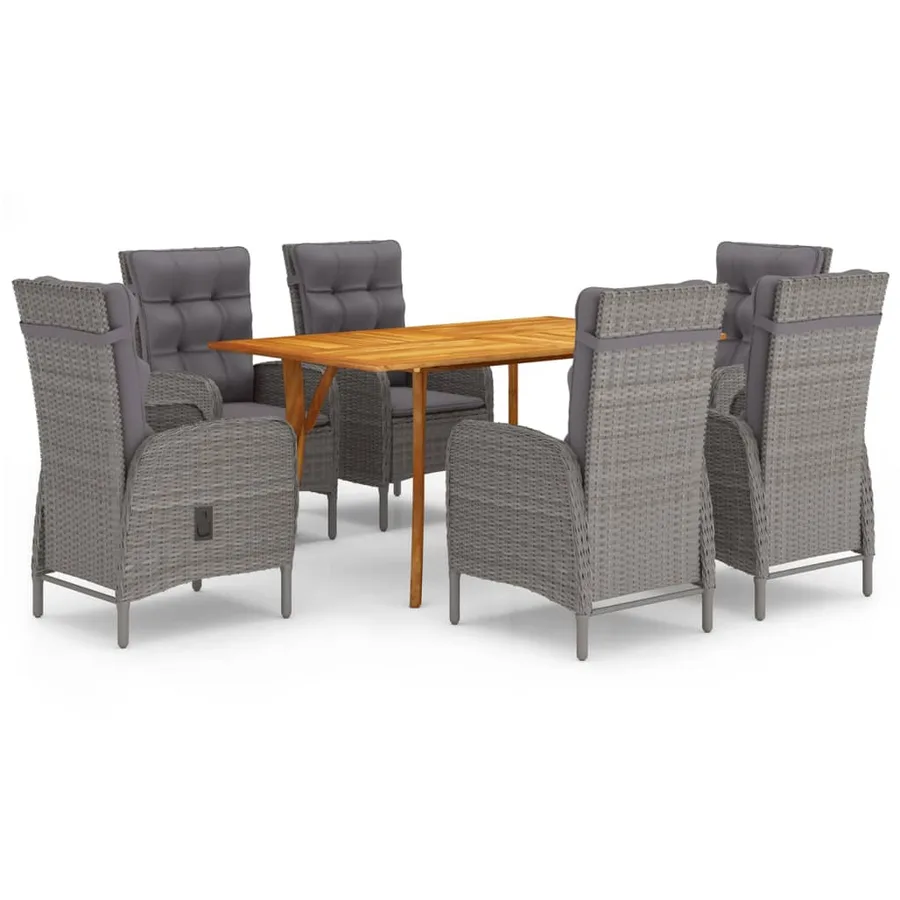 Ensemble à manger de jardin 7 pcs Gris - 2