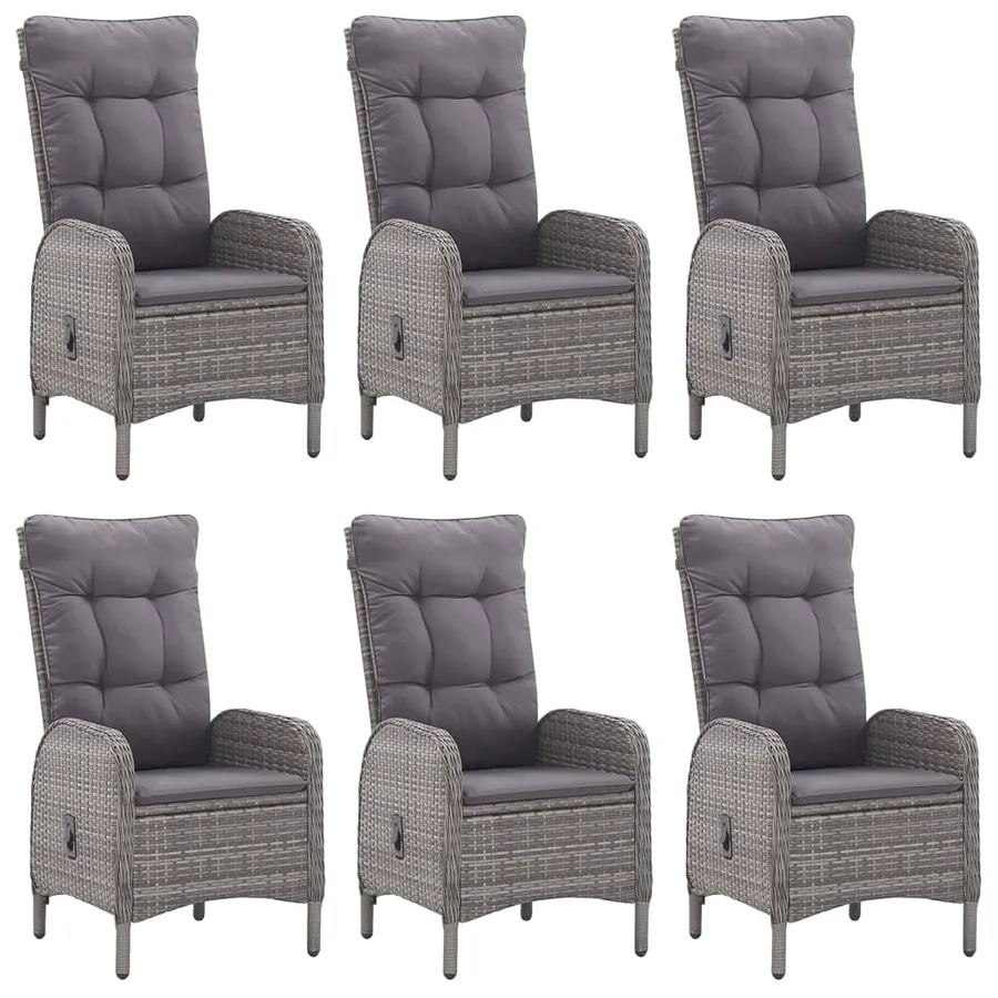 Ensemble à manger de jardin 7 pcs Gris - 3