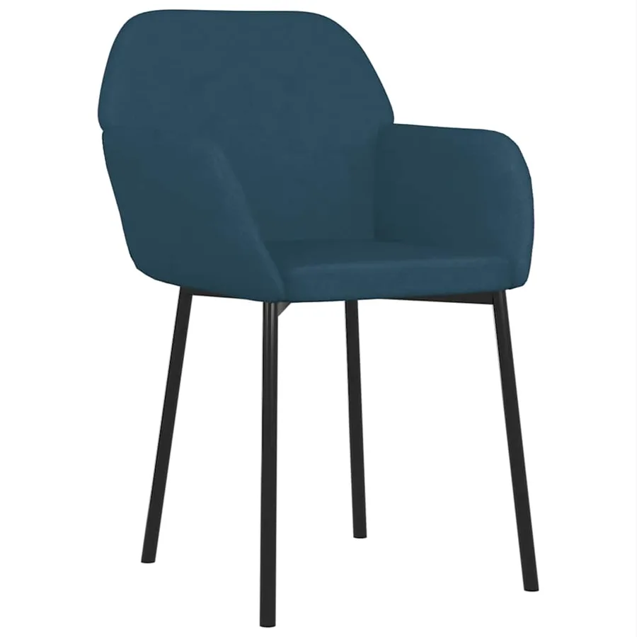 Chaises à manger lot de 2 Bleu Velours - 3