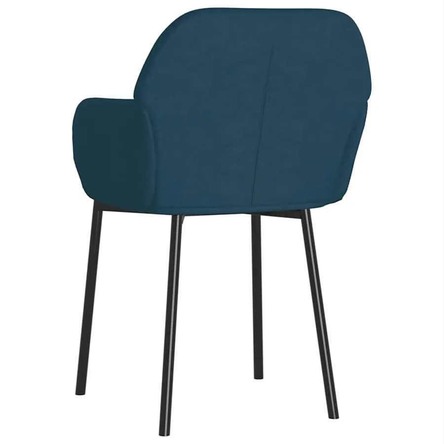 Chaises à manger lot de 2 Bleu Velours - 4