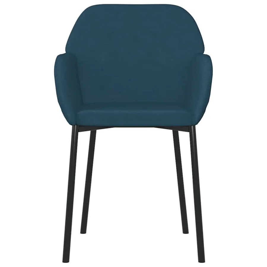 Chaises à manger lot de 2 Bleu Velours - 5