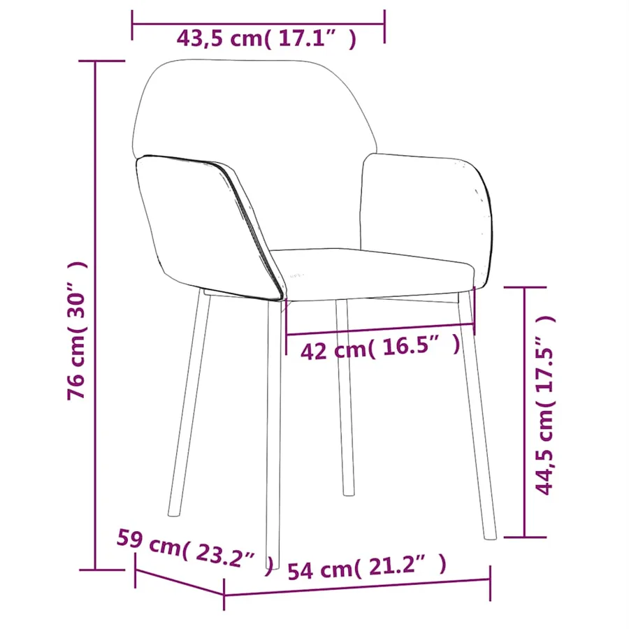 Chaises à manger lot de 2 Bleu Velours - 8