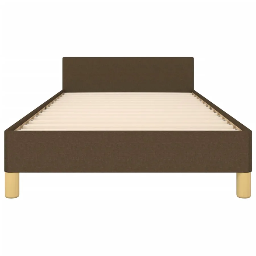 Cadre de lit sans matelas marron foncé 100x200 cm tissu - 6