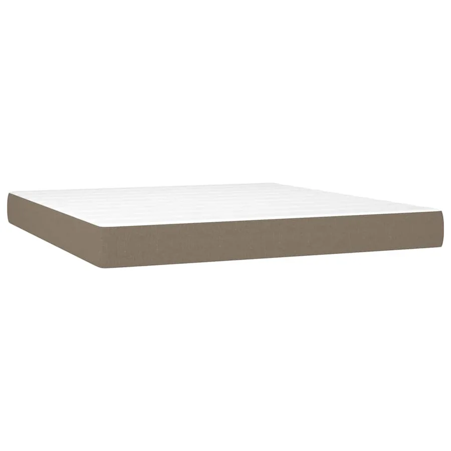 Sommier à lattes de lit matelas LED Taupe 180x200 cm Tissu - 6