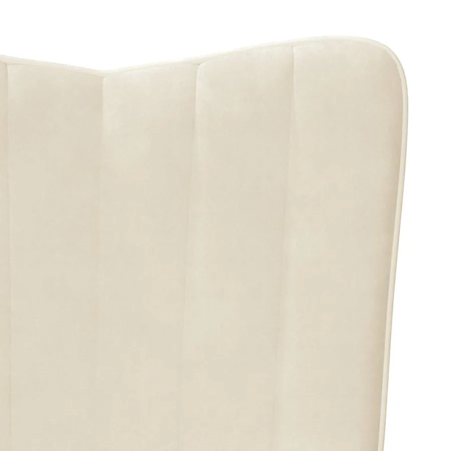 Chaise de relaxation Blanc crème Velours - 6