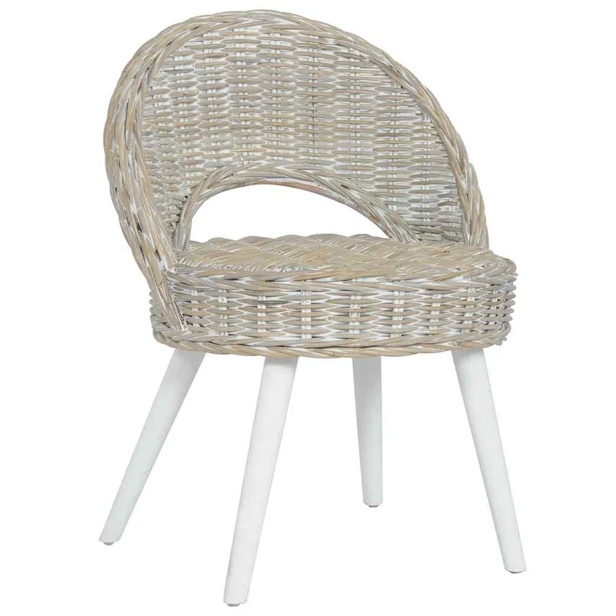 Chaise de canapé rotin kubu blanc