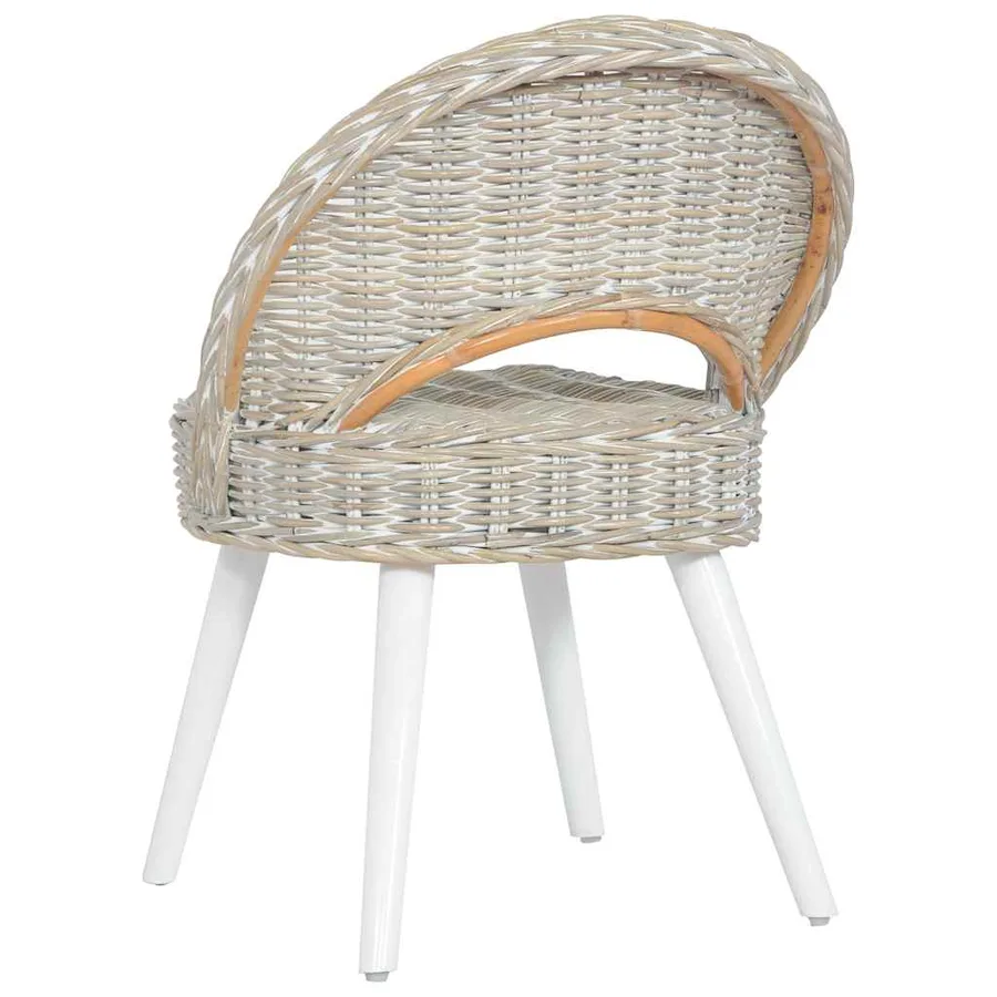 Chaise de canapé rotin kubu blanc - 4