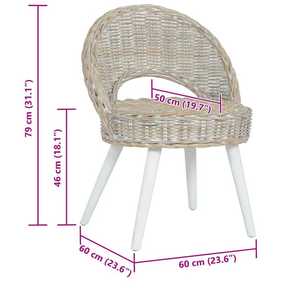 Chaise de canapé rotin kubu blanc - 7