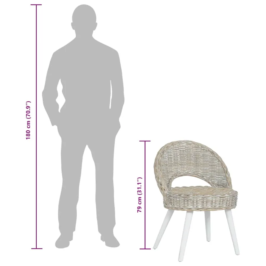 Chaise de canapé rotin kubu blanc - 8
