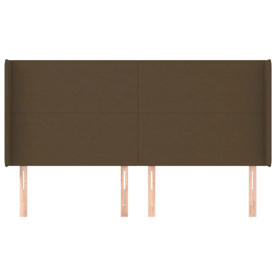 Tête de lit avec oreilles Marron foncé 163x16x118/128 cm Tissu - 3