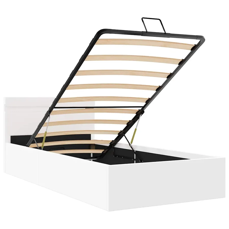 Cadre de lit à rangement hydraulique sans matelas avec LED - 9