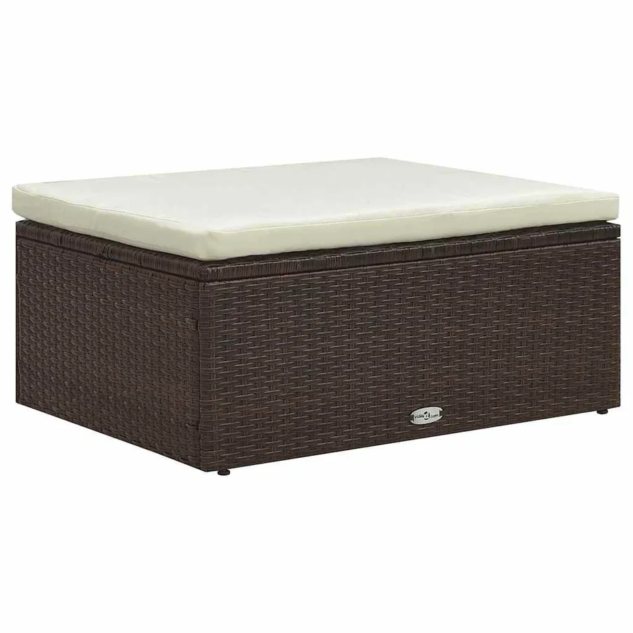 Salon de jardin 5 pcs avec coussins Résine tressée Marron - 14