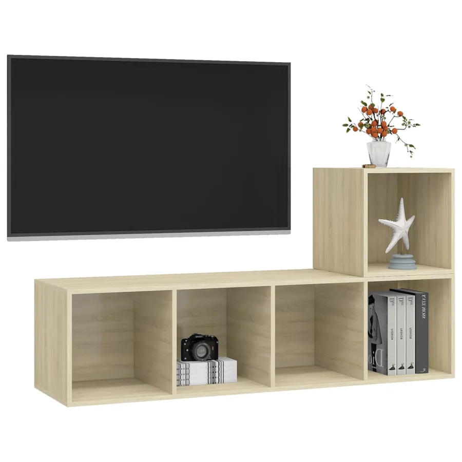 Ensemble de meubles TV 2 pcs Chêne sonoma Bois d'ingénierie - 3