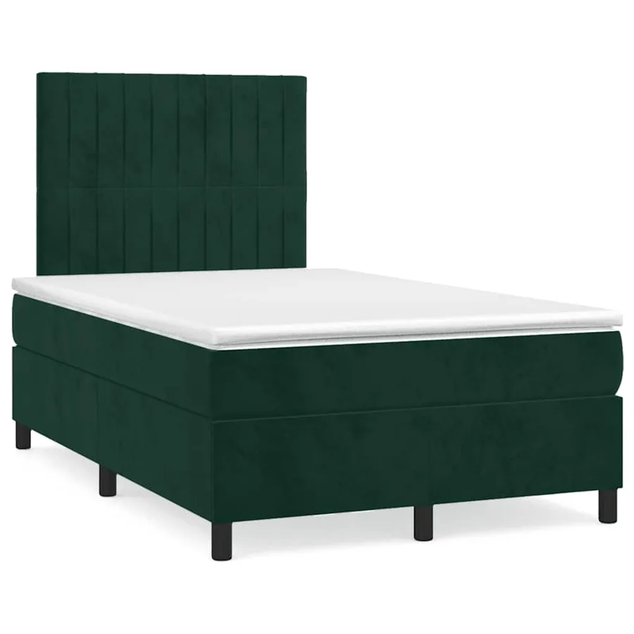 Sommier à lattes de lit et matelas Vert foncé 120x200cm Velours - 2
