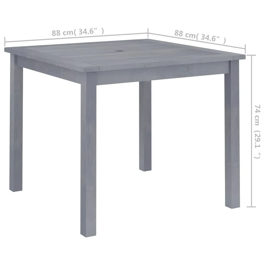 Table à dîner de jardin 88x88x74 cm Bois d'acacia massif - 6