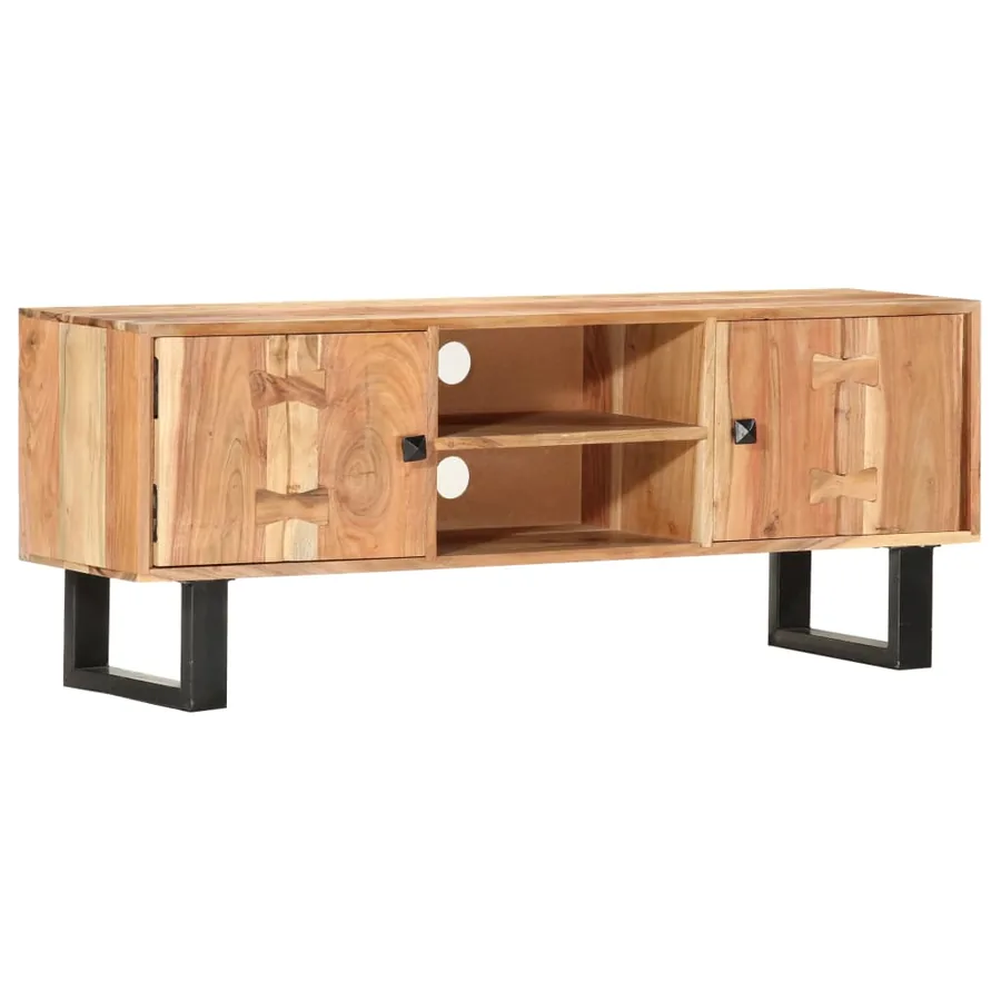 Meuble TV 118x30x45 cm Bois d'acacia massif