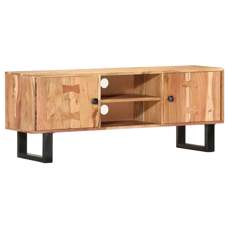 Meuble TV 118x30x45 cm Bois d'acacia massif - 10