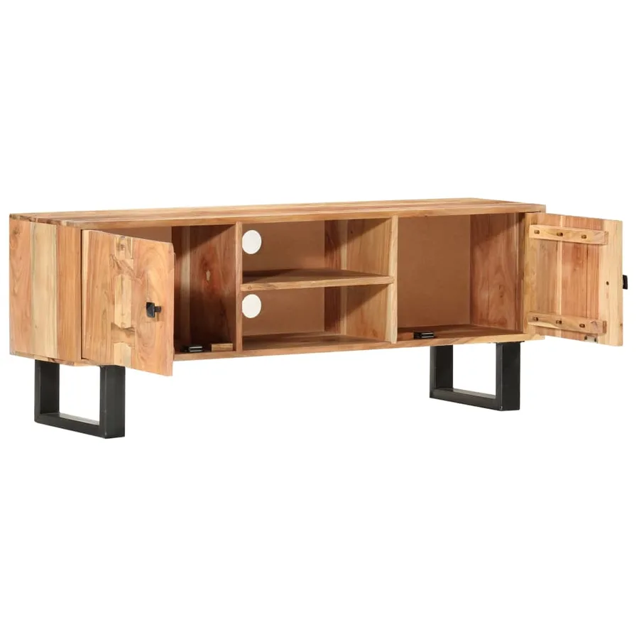 Meuble TV 118x30x45 cm Bois d'acacia massif - 2
