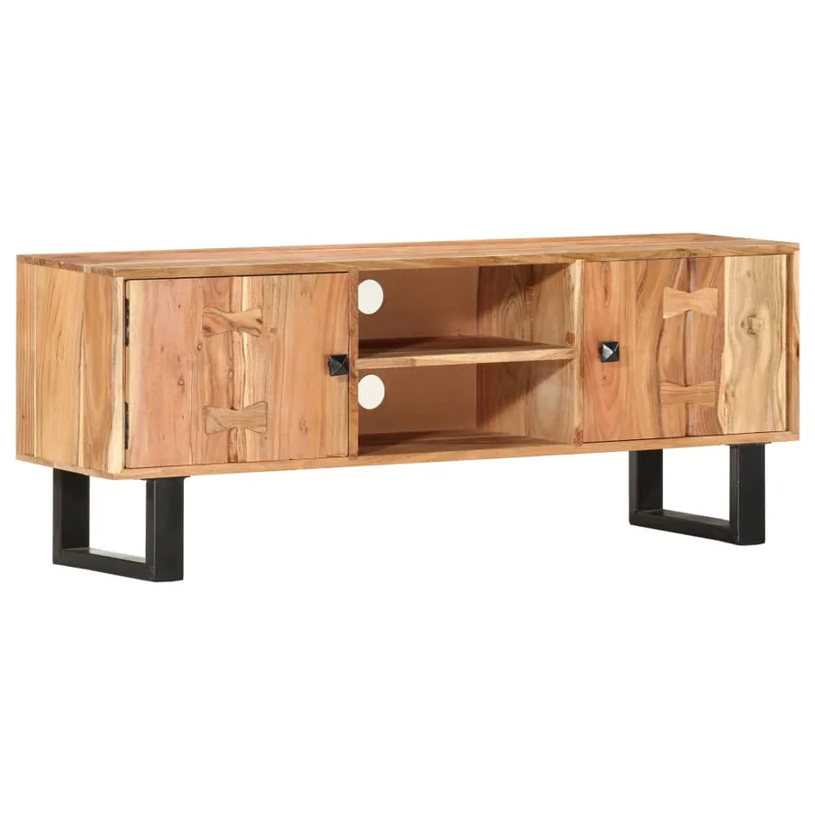 Meuble TV 118x30x45 cm Bois d'acacia massif - 7