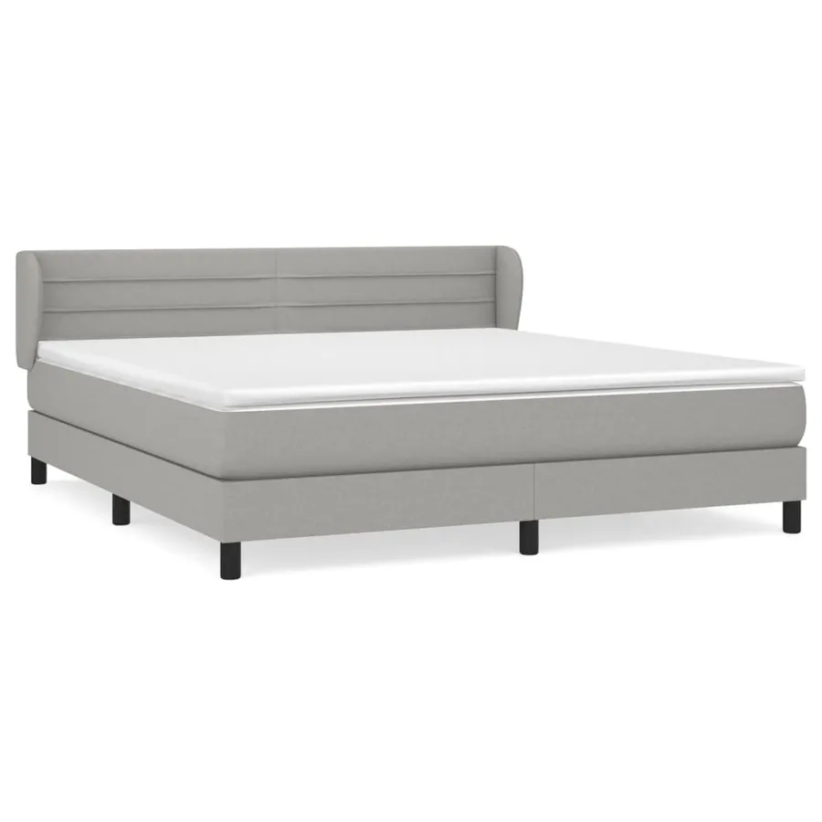 Sommier à lattes de lit avec matelas Gris clair 180x200cm Tissu - 2