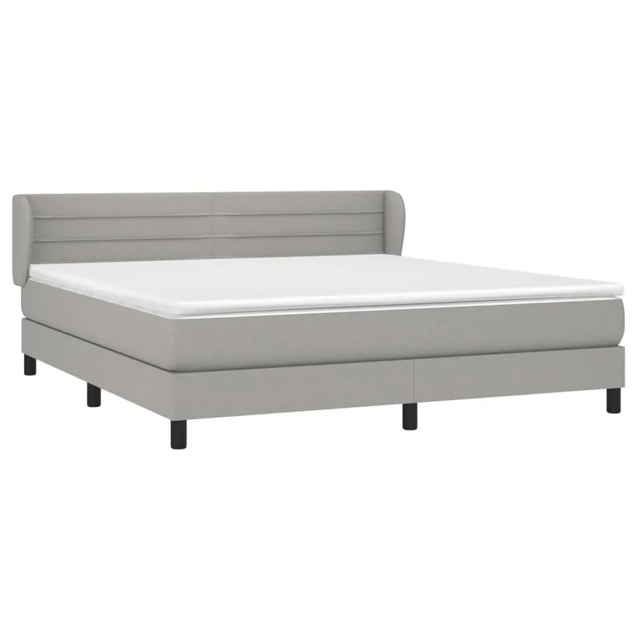 Sommier à lattes de lit avec matelas Gris clair 180x200cm Tissu - 3