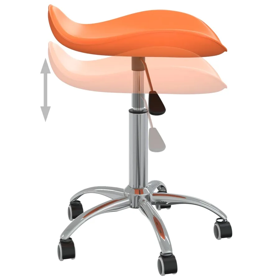 Chaise pivotante de salle à manger Orange Similicuir - 5