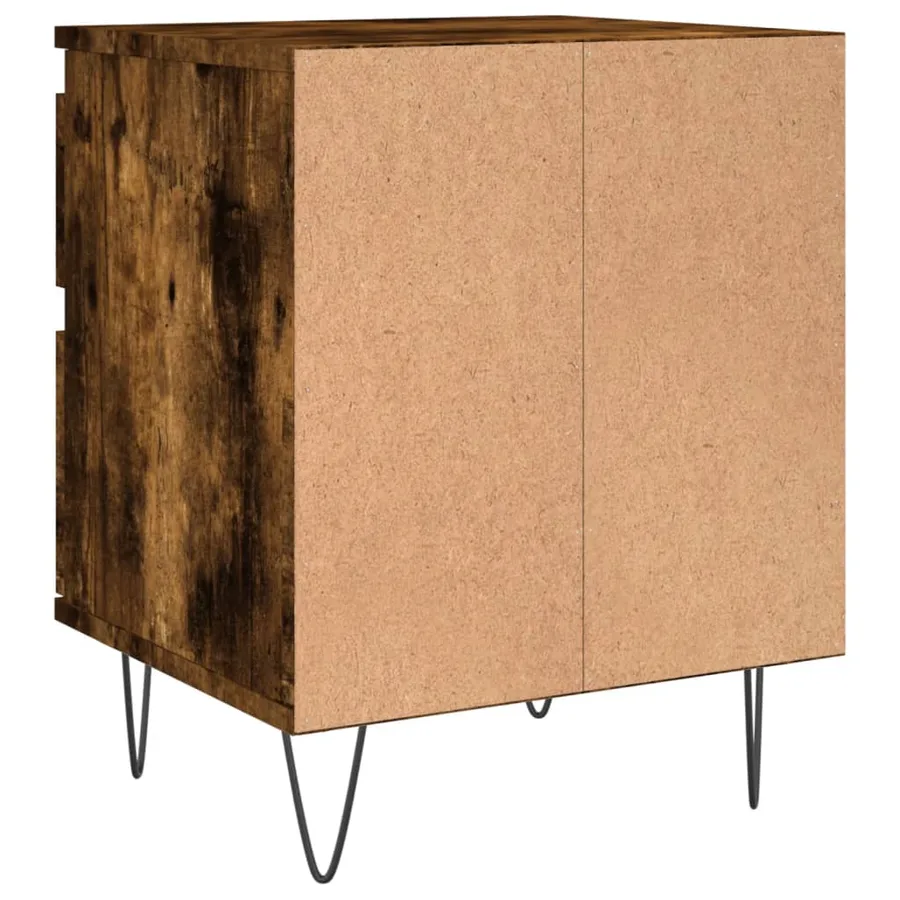 Tables de chevet 2 pcs chêne fumé 40x35x50 cm bois ingénierie - 6