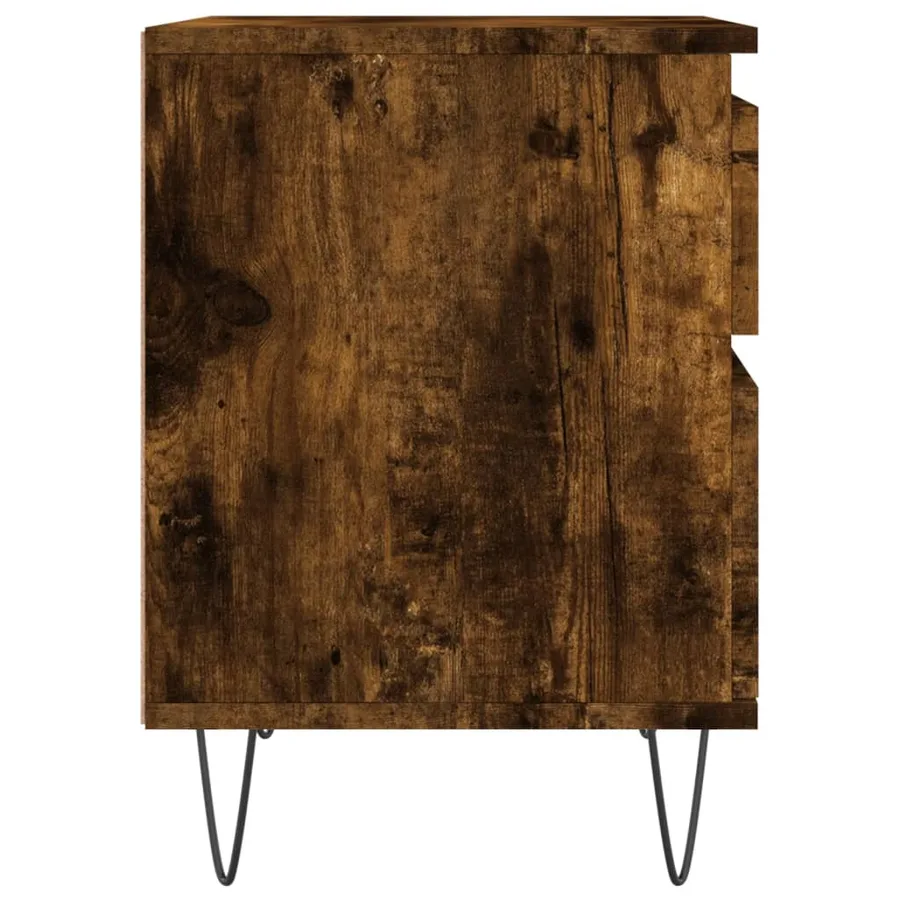 Tables de chevet 2 pcs chêne fumé 40x35x50 cm bois ingénierie - 7