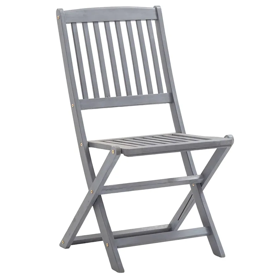 Chaises pliables d'extérieur lot de 8 et coussins Bois d'acacia - 3