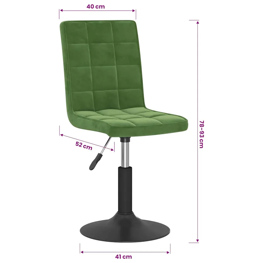 Chaises pivotantes à manger lot de 2 vert foncé velours - 10