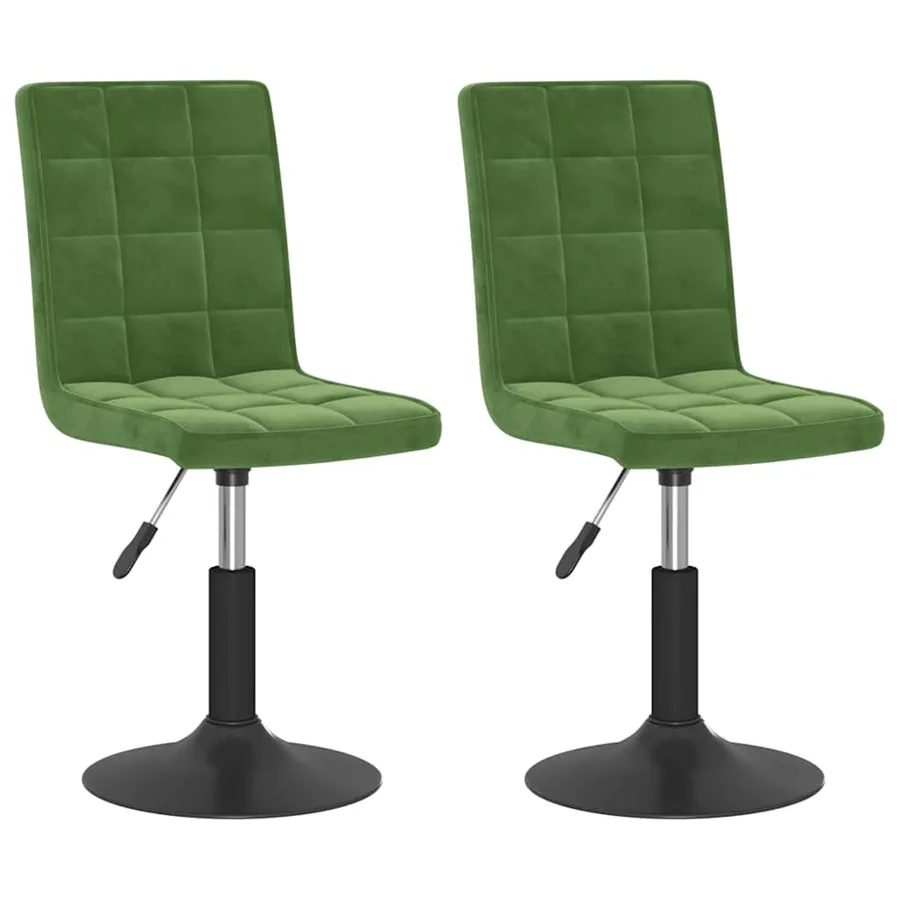 Chaises pivotantes à manger lot de 2 vert foncé velours - 2