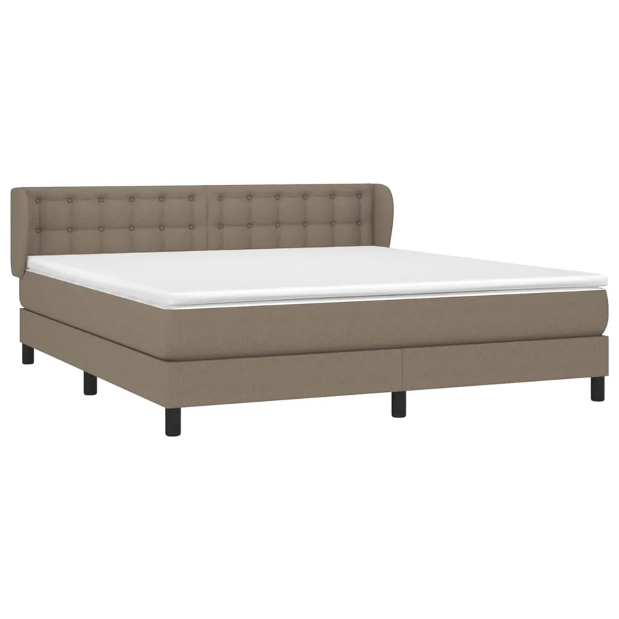 Sommier à lattes de lit avec matelas Taupe 160x200 cm Tissu - 3
