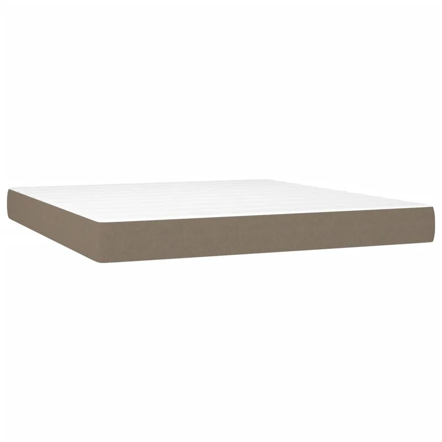 Sommier à lattes de lit avec matelas Taupe 160x200 cm Tissu - 5