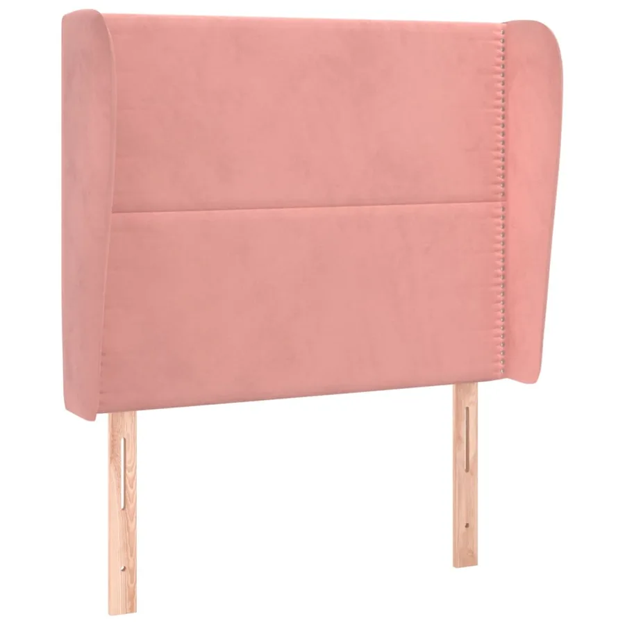 Tête de lit avec oreilles Rose 93x23x118/128 cm Velours - 2