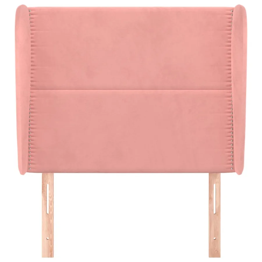 Tête de lit avec oreilles Rose 93x23x118/128 cm Velours - 3