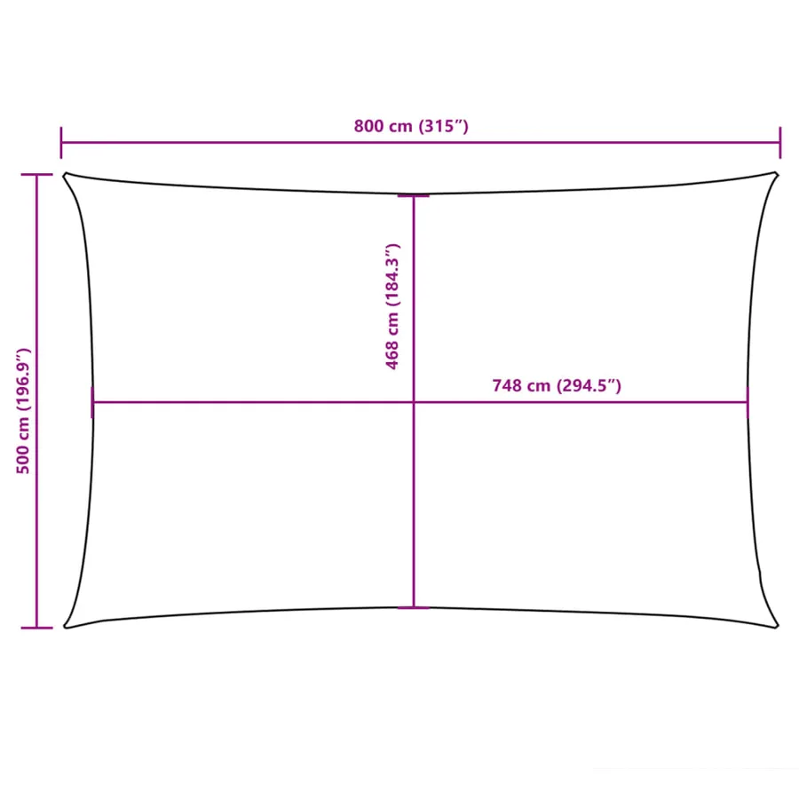 Voile de parasol Tissu Oxford rectangulaire 5x8 m Jaune - 10