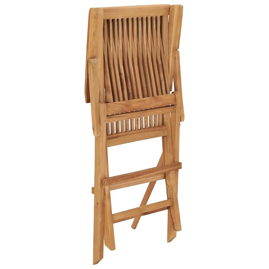 Ensemble à dîner d'extérieur pliable 5 pcs Bois solide de teck - 10