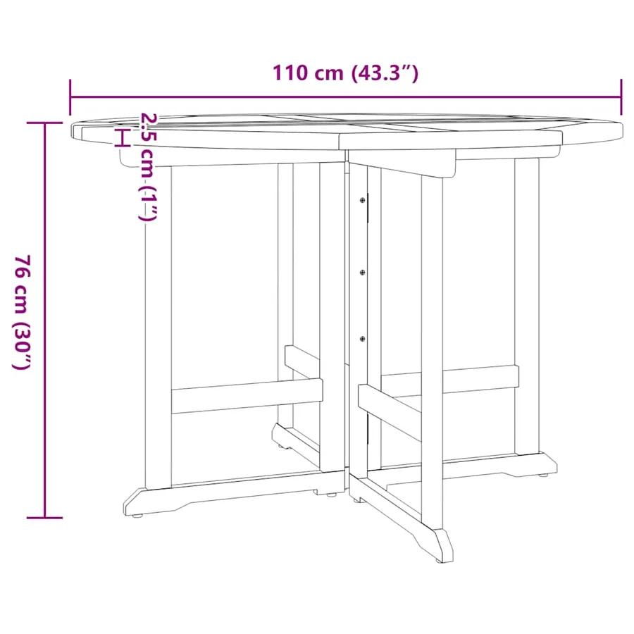 Ensemble à dîner d'extérieur pliable 5 pcs Bois solide de teck - 13
