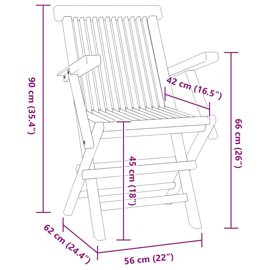 Ensemble à dîner d'extérieur pliable 5 pcs Bois solide de teck - 14