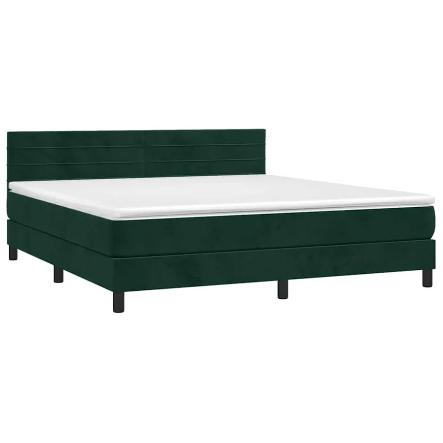 Sommier à lattes de lit avec matelas LED Vert foncé 180x200 cm - 3